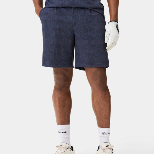 PLEATED TX PLAYERS SHORTS | DARK BLUE - MACADE GOLF