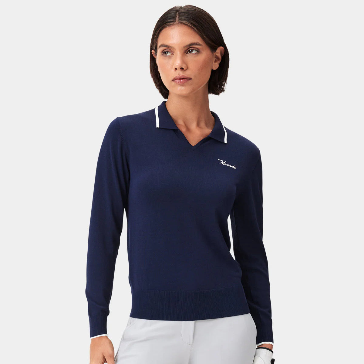 ELLA KNIT TOP | DARK BLUE - MACADE GOLF
