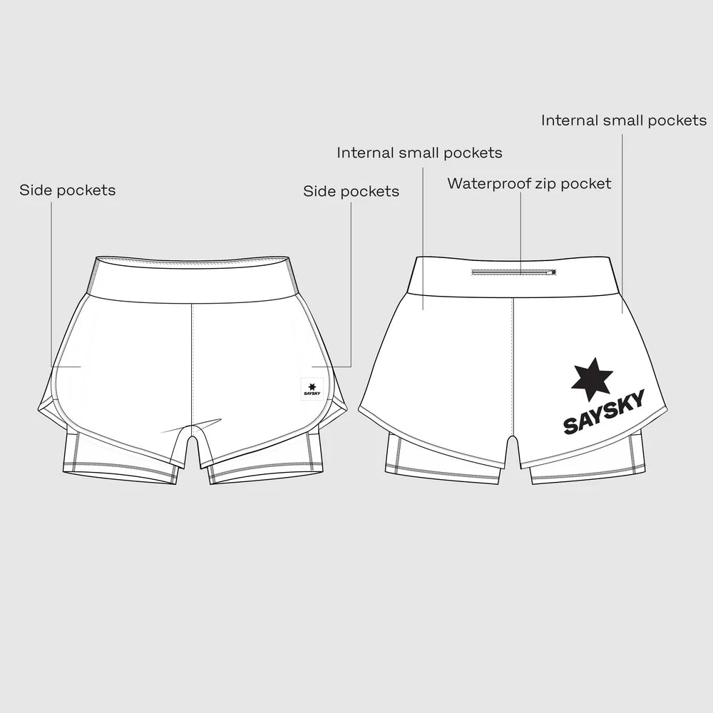 W PACE 2 IN 1 SHORTS 3" | BURGUNDY