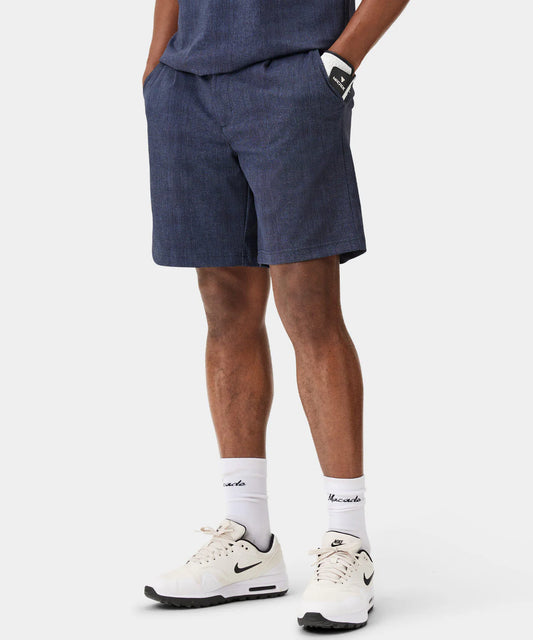 PLEATED TX PLAYERS SHORTS | DARK BLUE - MACADE GOLF