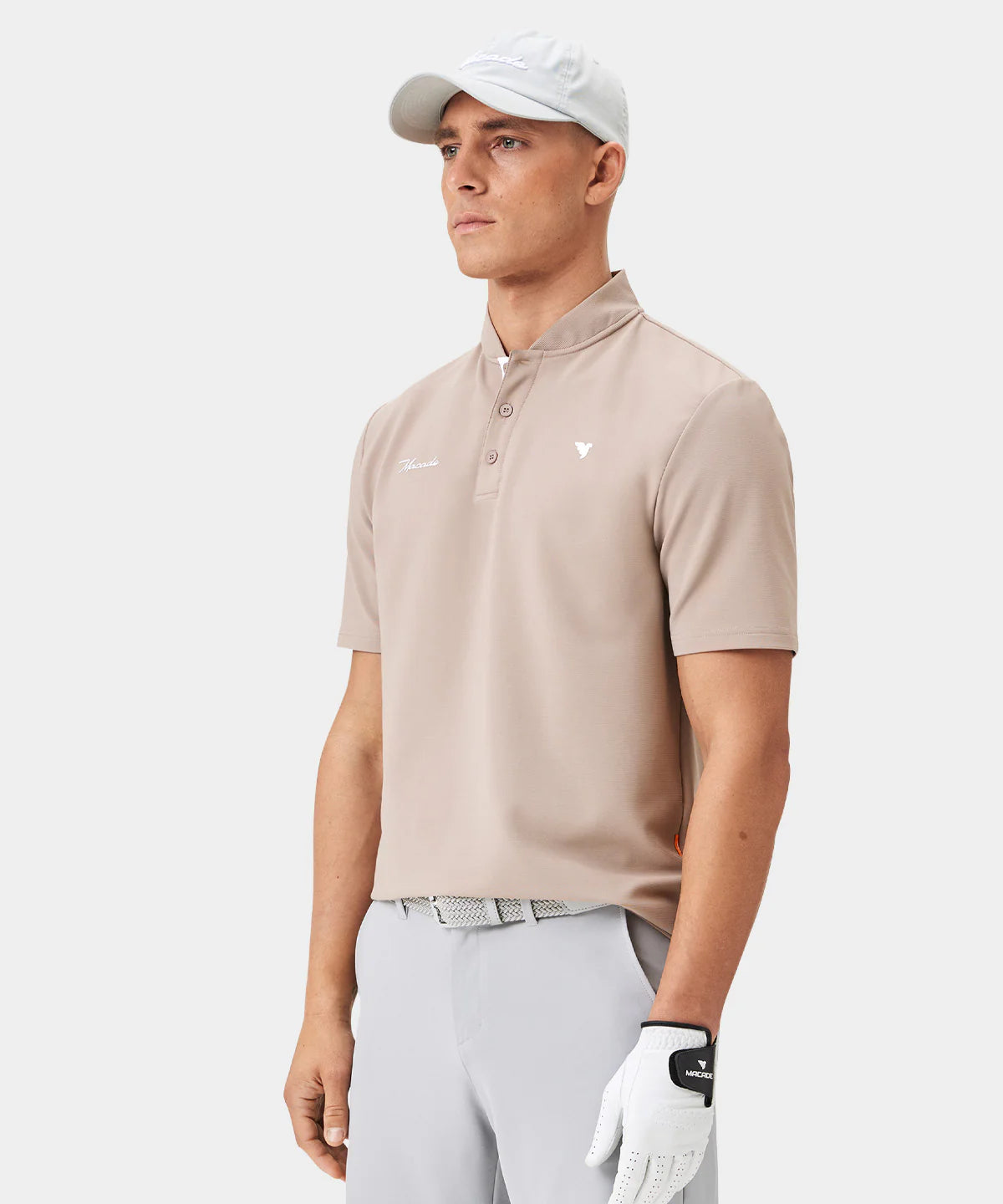 HEATH BOMBER SHIRT | TAN - MACADE GOLF