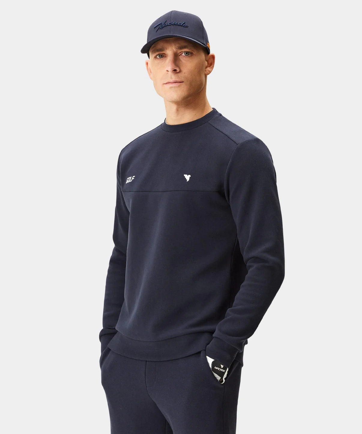 RANGE CREWNECK | NAVY - MACADE GOLF