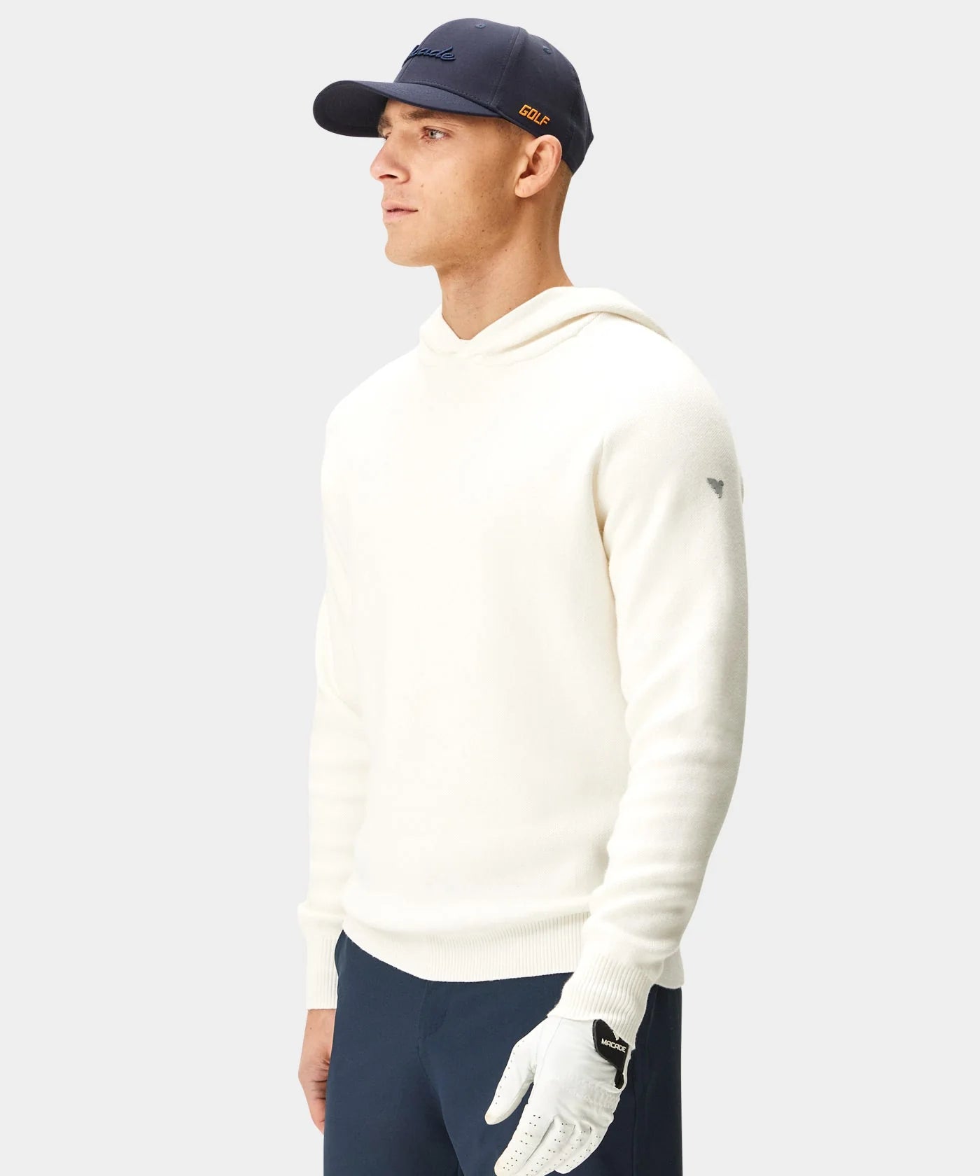 TECH KNIT HOODIE | WHITE - MACADE GOLF