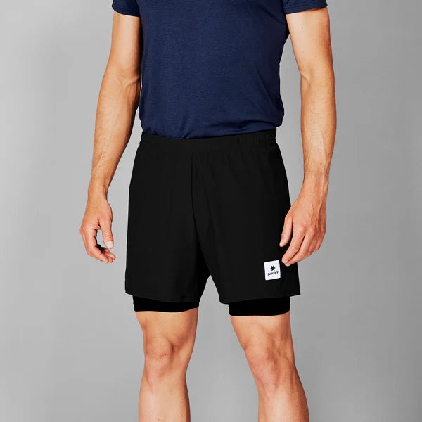 2 IN 1 PACE SHORTS 5'' | BLACK - SAYSKY