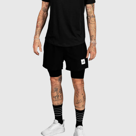 PACE 2 IN 1 SHORTS 5" | COMPRESSION BLACK - SAYSKY