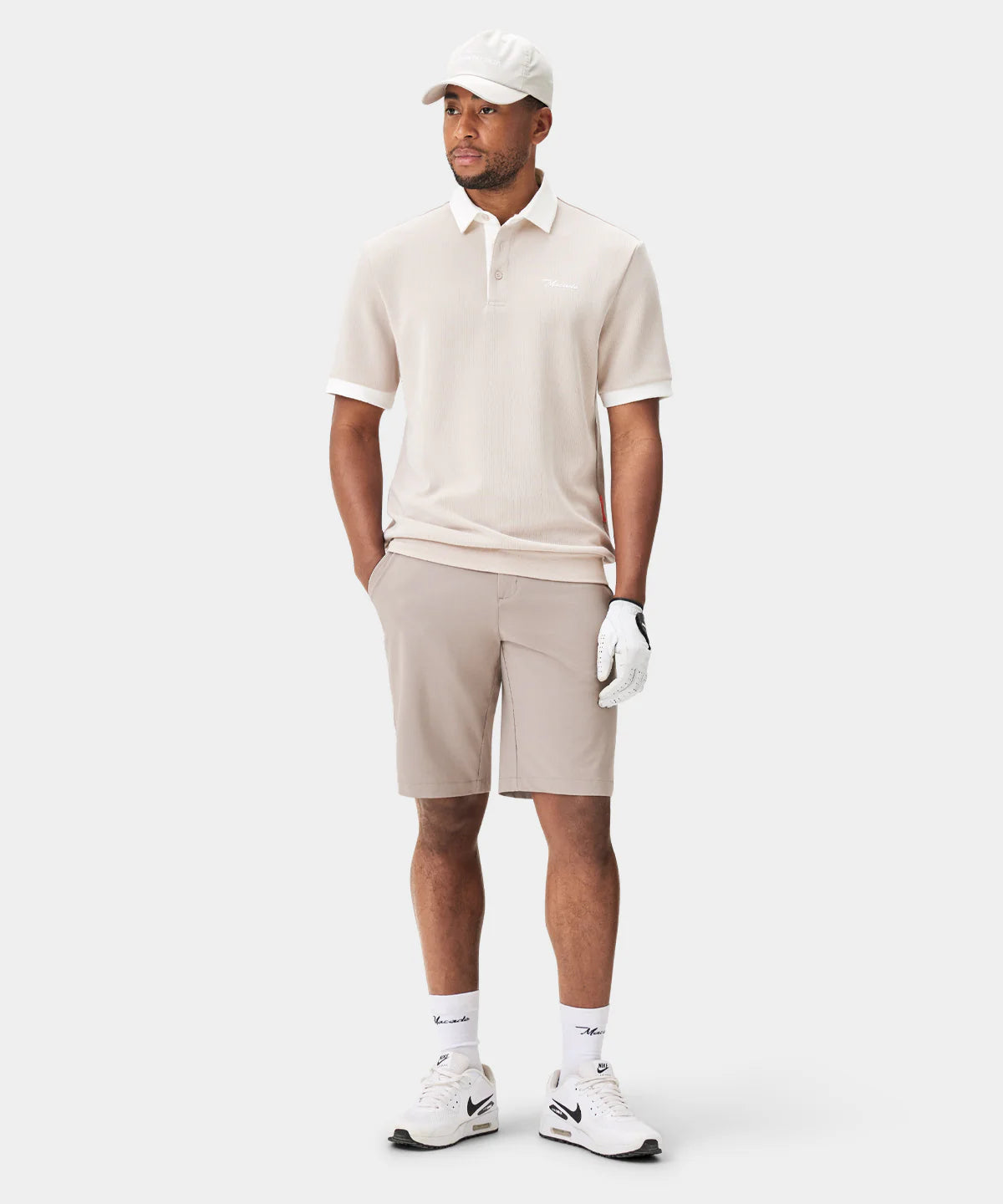 AR TECH POLO | TAN - MACADE GOLF