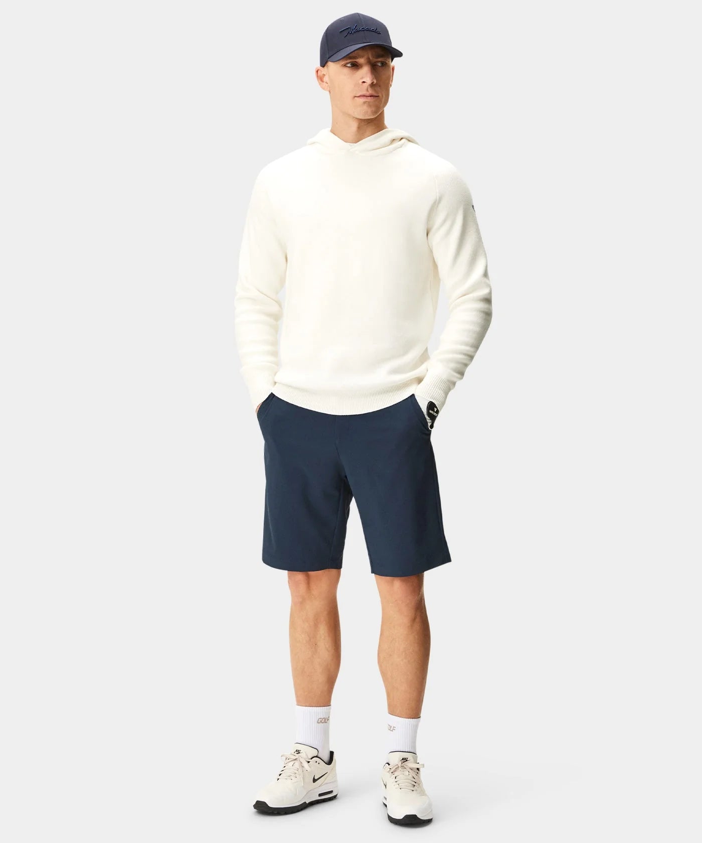 TECH KNIT HOODIE | WHITE - MACADE GOLF