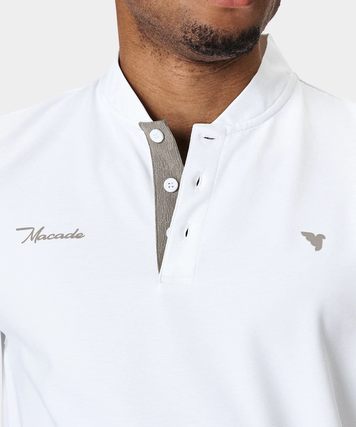 HEATH BOMBER SHIRT | WHITE - MACADE GOLF