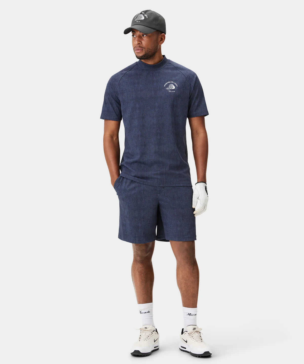 PLEATED TX PLAYERS SHORTS | DARK BLUE - MACADE GOLF