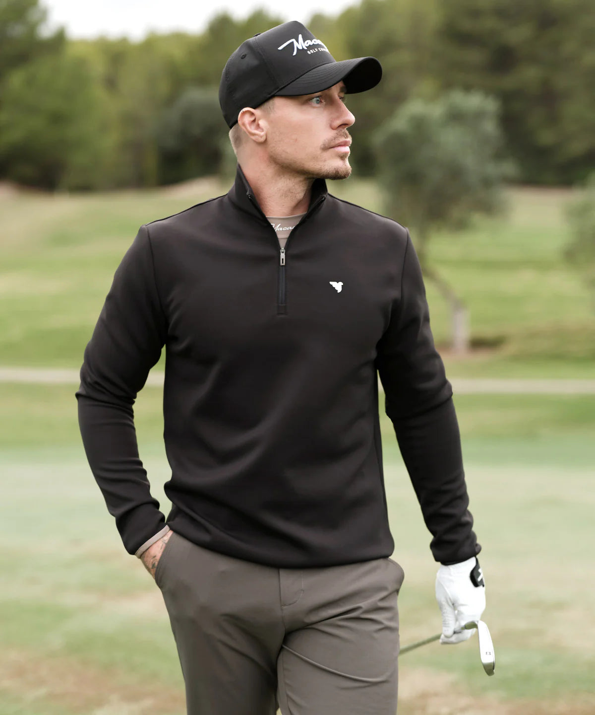 THERMA QUARTER ZIP | BLACK - MACADE GOLF
