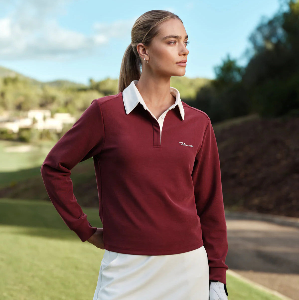 RICHIE LONGSLEEVE SHIRT | RUBY RED - MACADE GOLF