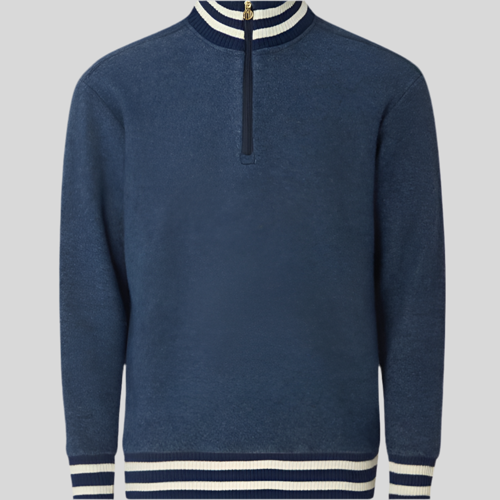 VÄSTANEDE MERINO JACKET | HALF ZIP NAVY - YMR