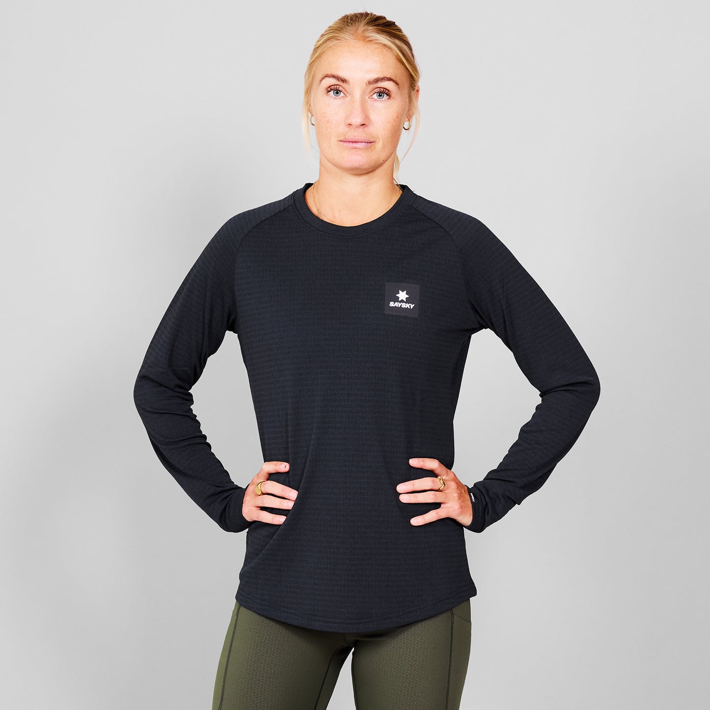 W BLAZE LONGSLEEVE FLEECE | BLACK - SAYSKY