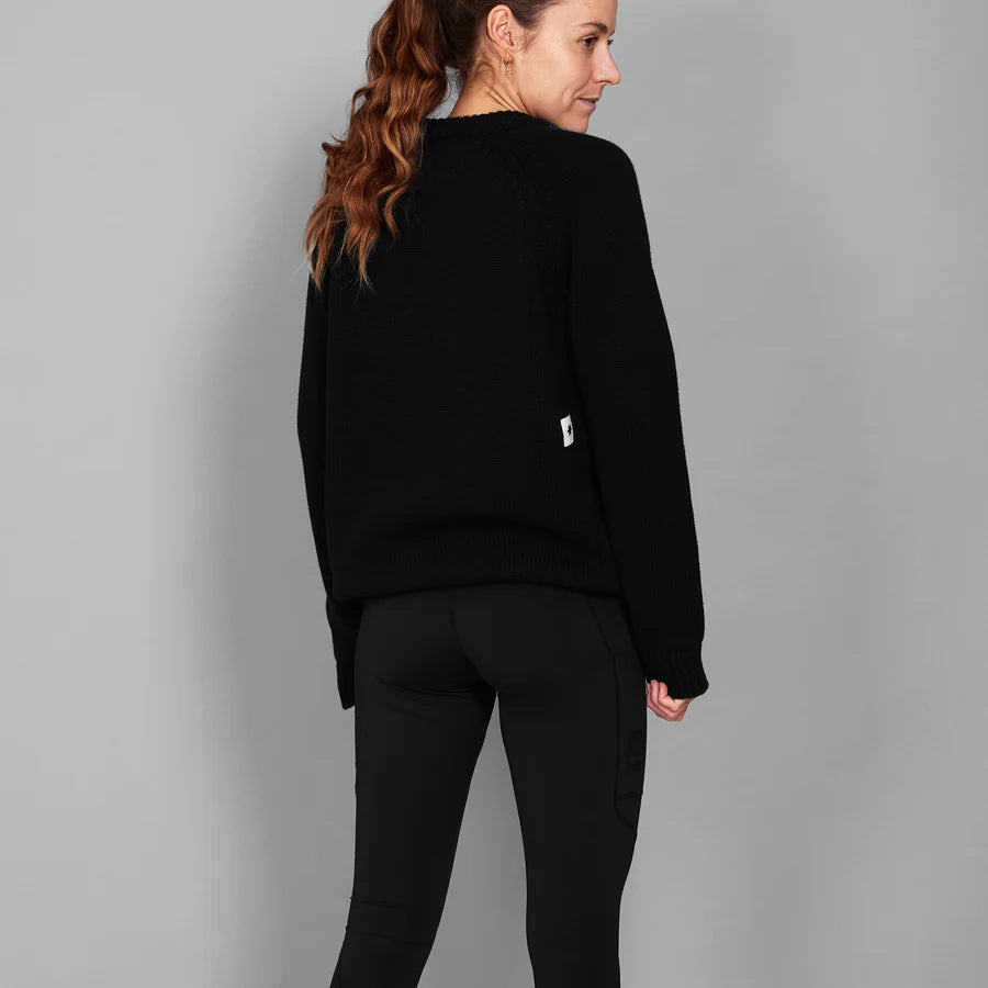 KNITTED CREW NECK | LOGO BLACK - SAYSKY