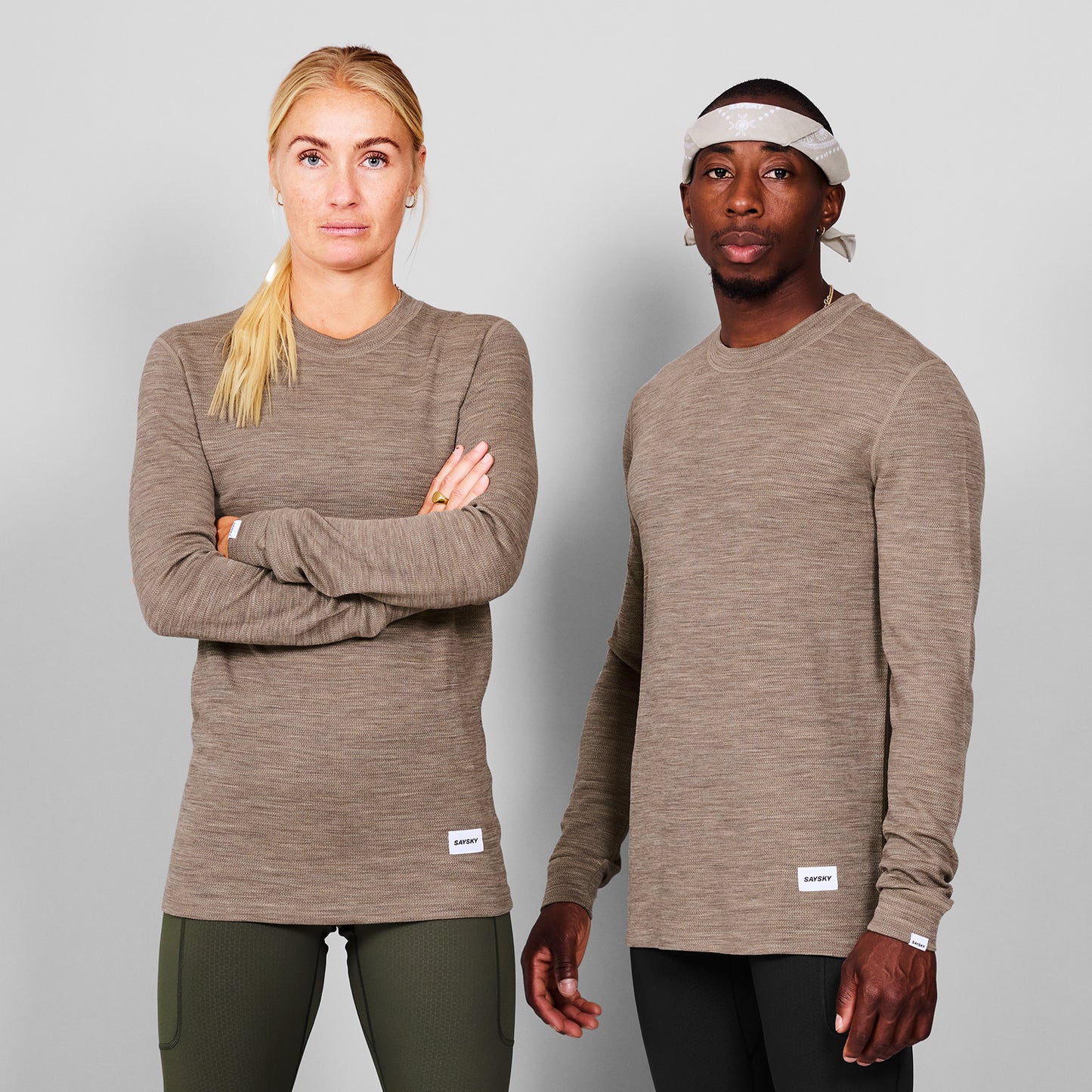BLAZE MERINO LONGSLEEVE | BROWN MELANGE - SAYSKY
