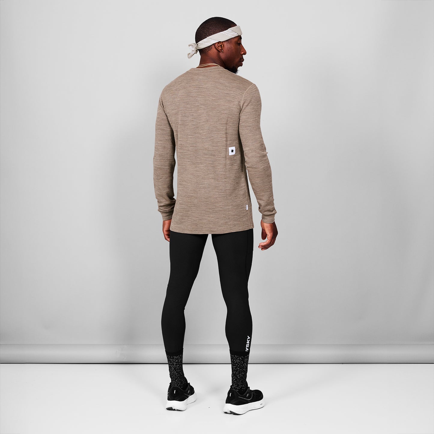 MERINO 195 BLAZE LONGSLEEVE | BROWN MELANGE - SAYSKY