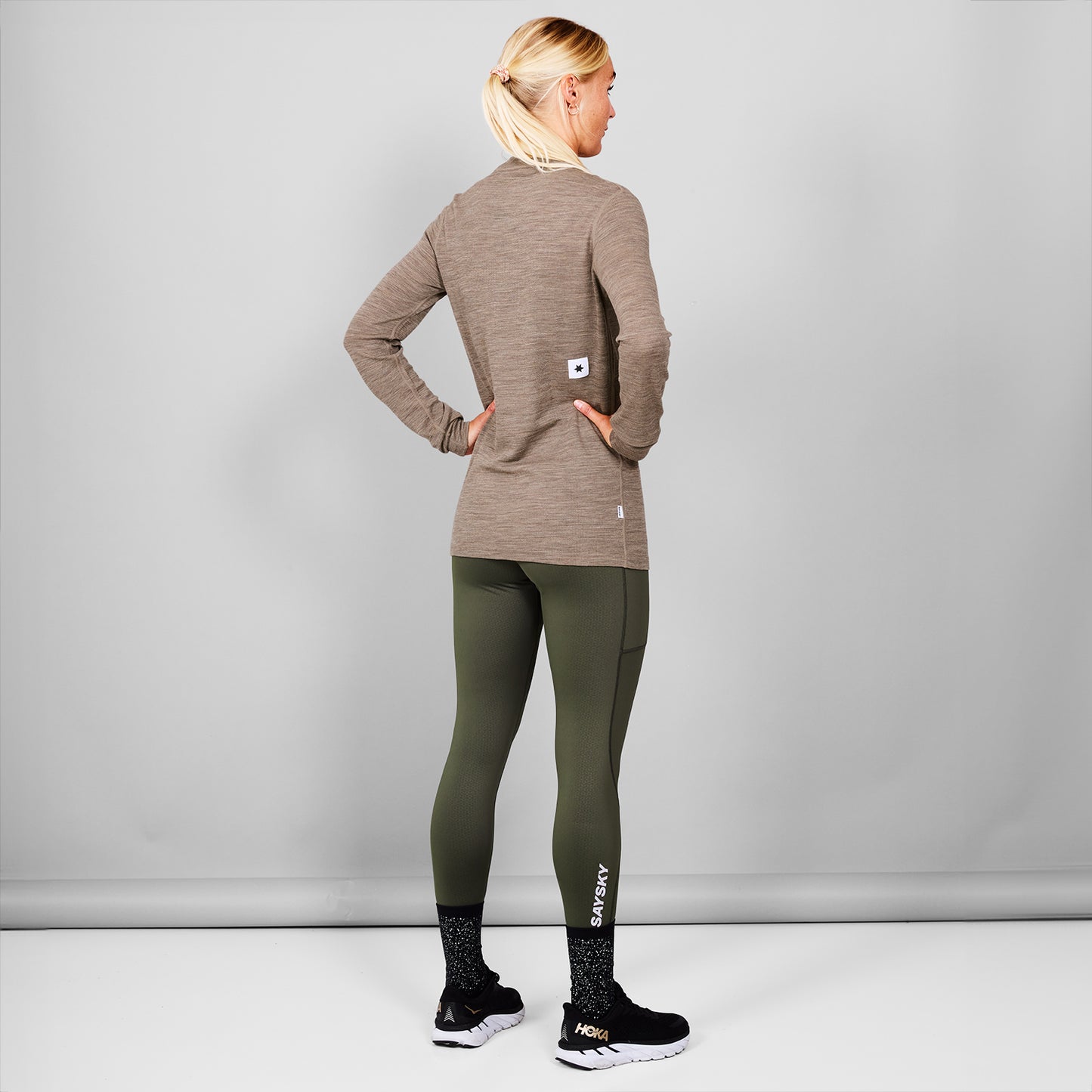 MERINO 195 BLAZE LONGSLEEVE | BROWN MELANGE - SAYSKY