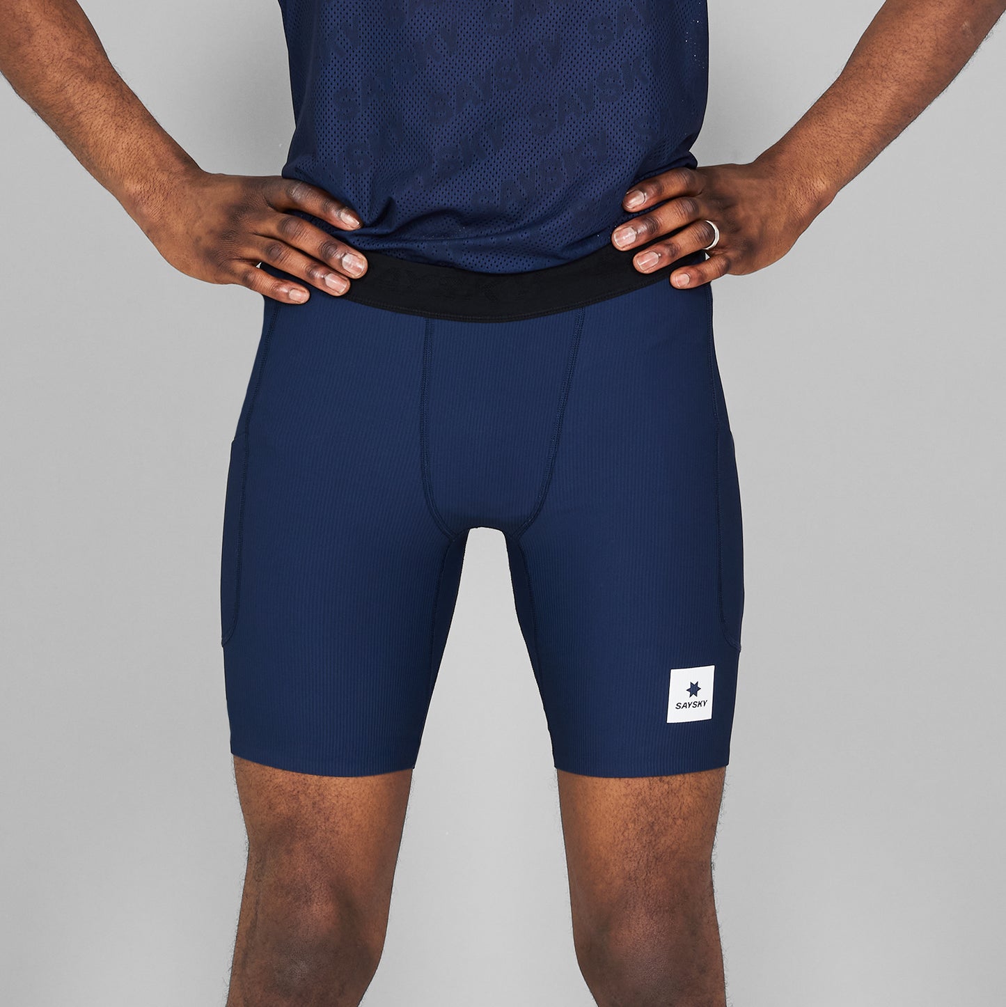 COMBAT+ RIB SHORT TIGHTS 8" | BLUE - SAYSKY