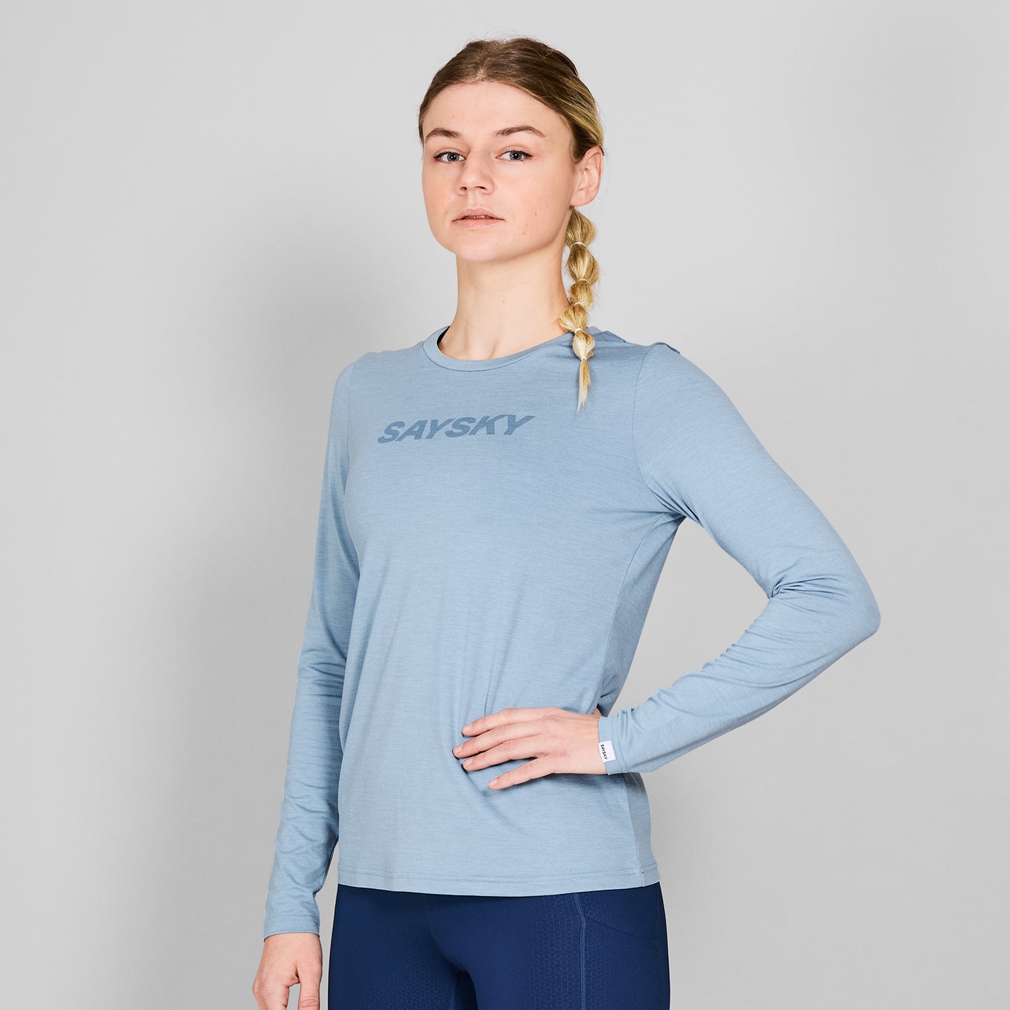 W PACE LONGSLEEVE | LOGO BLUE MELANGE - SAYSKY