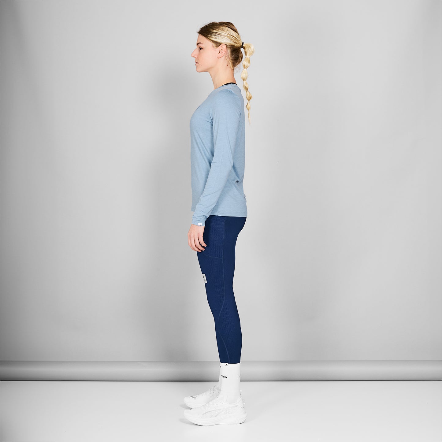 W PACE LONGSLEEVE | LOGO BLUE MELANGE - SAYSKY