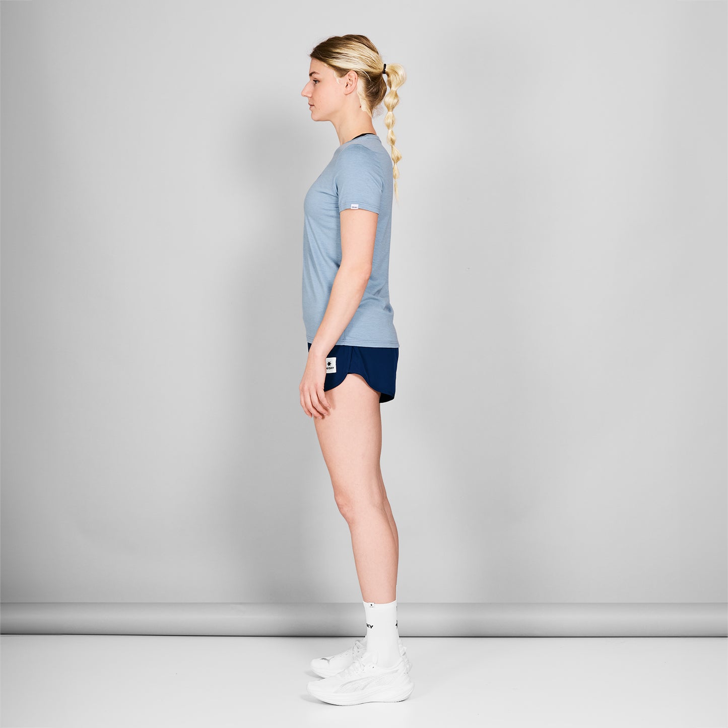 W PACE T-SHIRT | LOGO BLUE MELANGE - SAYSKY