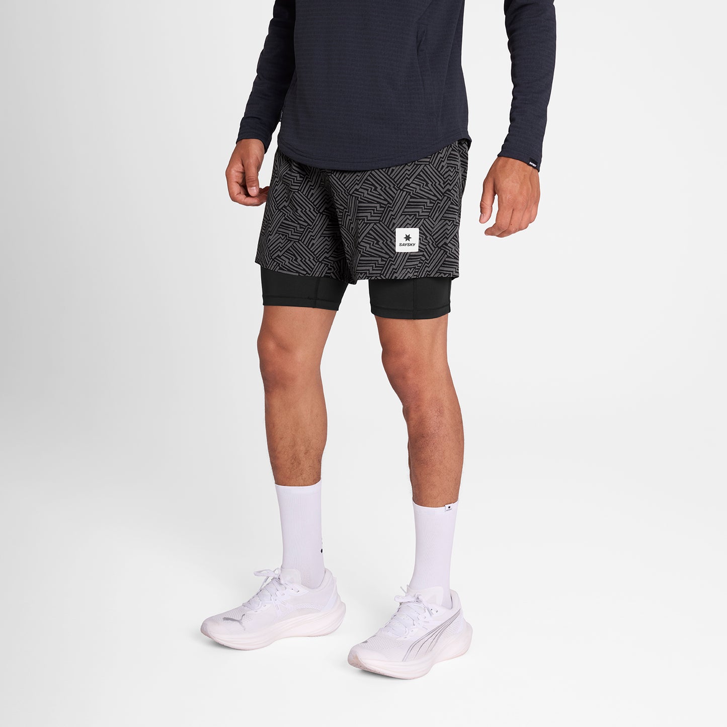 PACE 2 IN 1 SHORTS 5" | REFLECTIVE BLACK - SAYSKY
