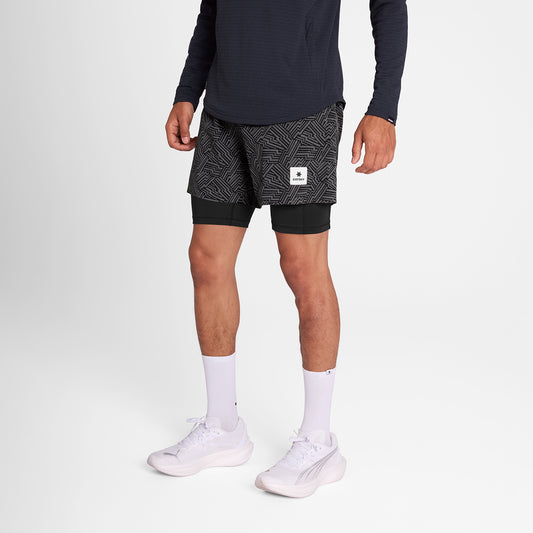 PACE 2 IN 1 SHORTS 5" | REFLECTIVE BLACK - SAYSKY