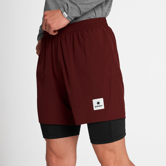 PACE 2 IN 1 SHORTS 5" | RED - SAYSKY