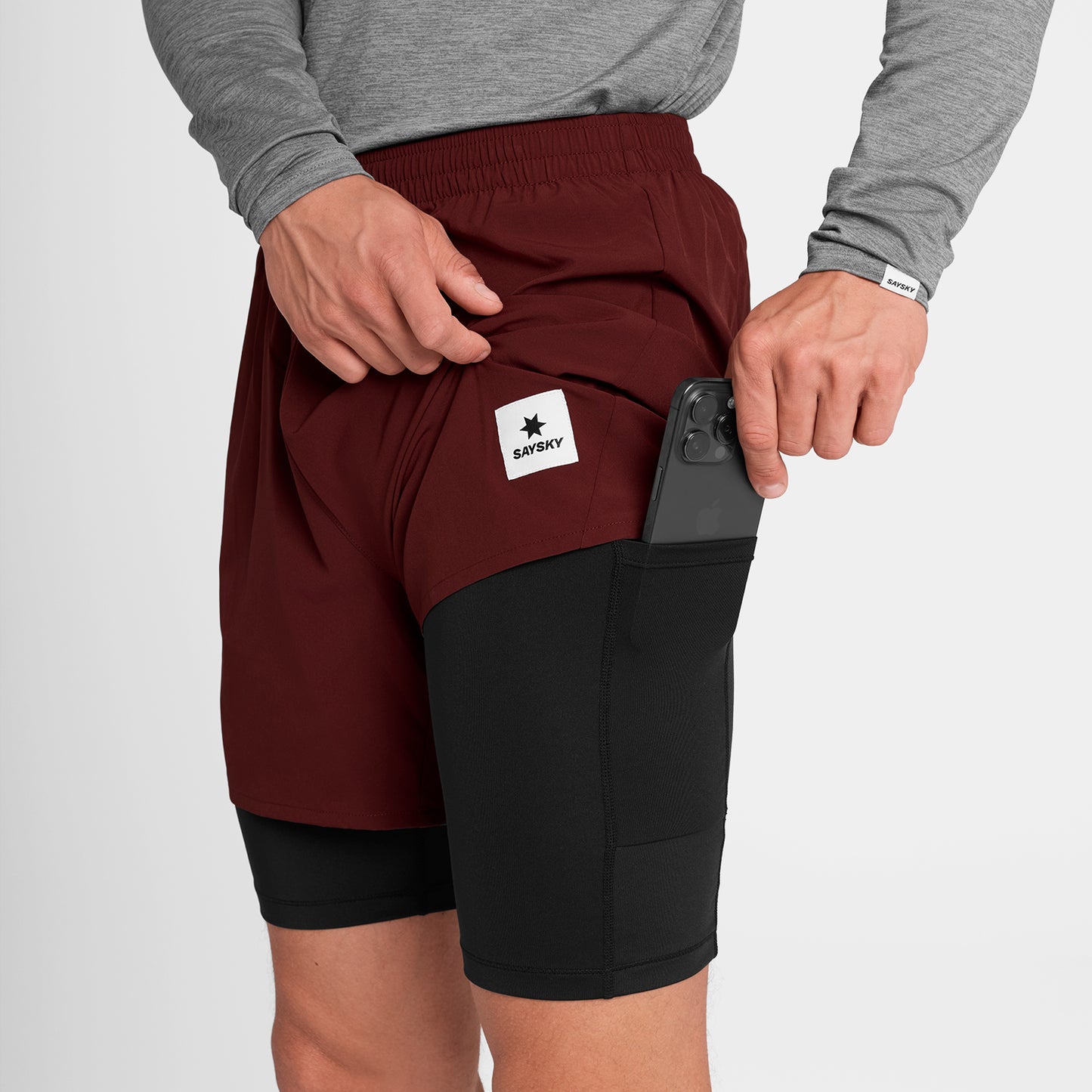 PACE 2 IN 1 SHORTS 5" | RED - SAYSKY