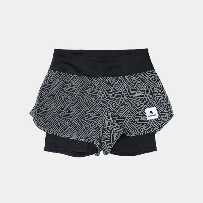 W PACE 2 IN 1 SHORTS 3" | REFLECTIVE BLACK - SAYSKY