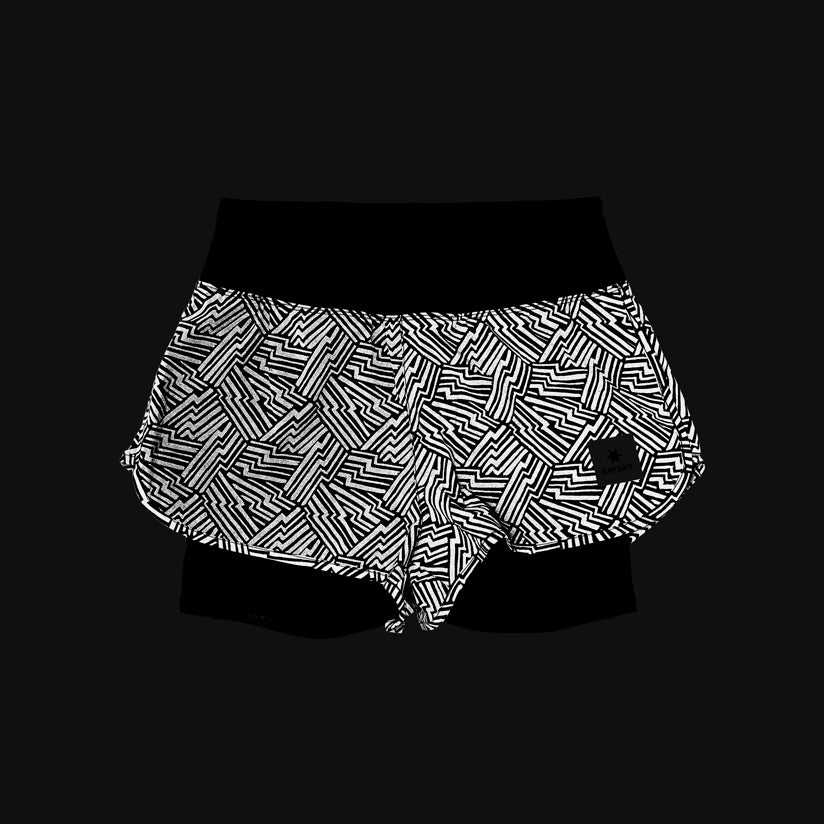 W PACE 2 IN 1 SHORTS 3" | REFLECTIVE BLACK - SAYSKY