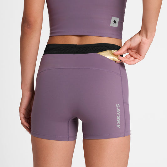 W FLOW+ RACE SHORT TIGHTS 4'' | PURPLE - SAYSKY
