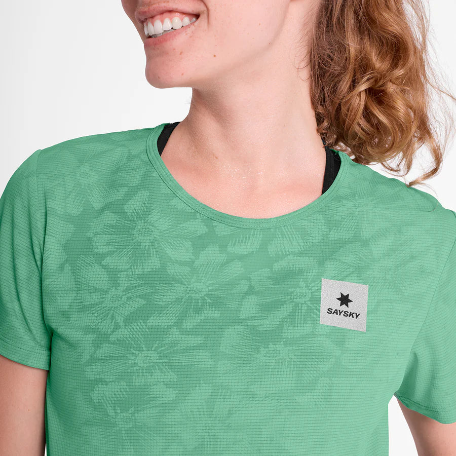 W FLOW T-SHIRT | REACTIVE GREEN FLOWER - SAYSKY