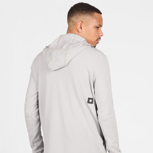 COMBAT HALF ZIP FLEECE HOODIE | GREY