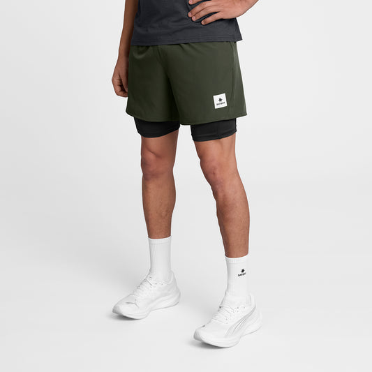 PACE 2 IN 1 SHORTS 5" | GREEN - SAYSKY