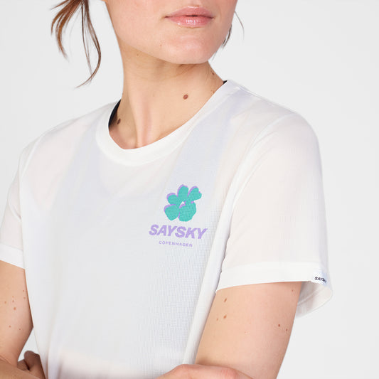W COMBAT T-SHIRT | WHITE FLOWER - SAYSKY