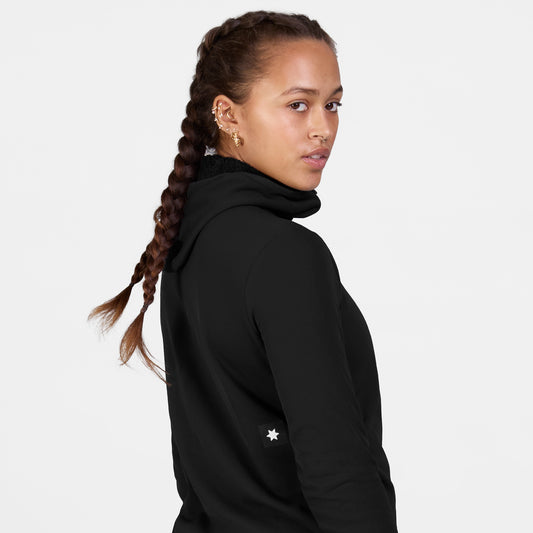 W COMBAT HALF ZIP FLEECE HOODIE | BLACK