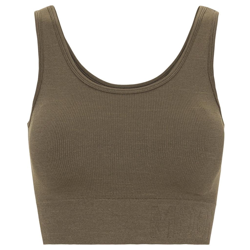 SOFT RIB SEAMLESS CROP TOP - SAGE | ActSporty