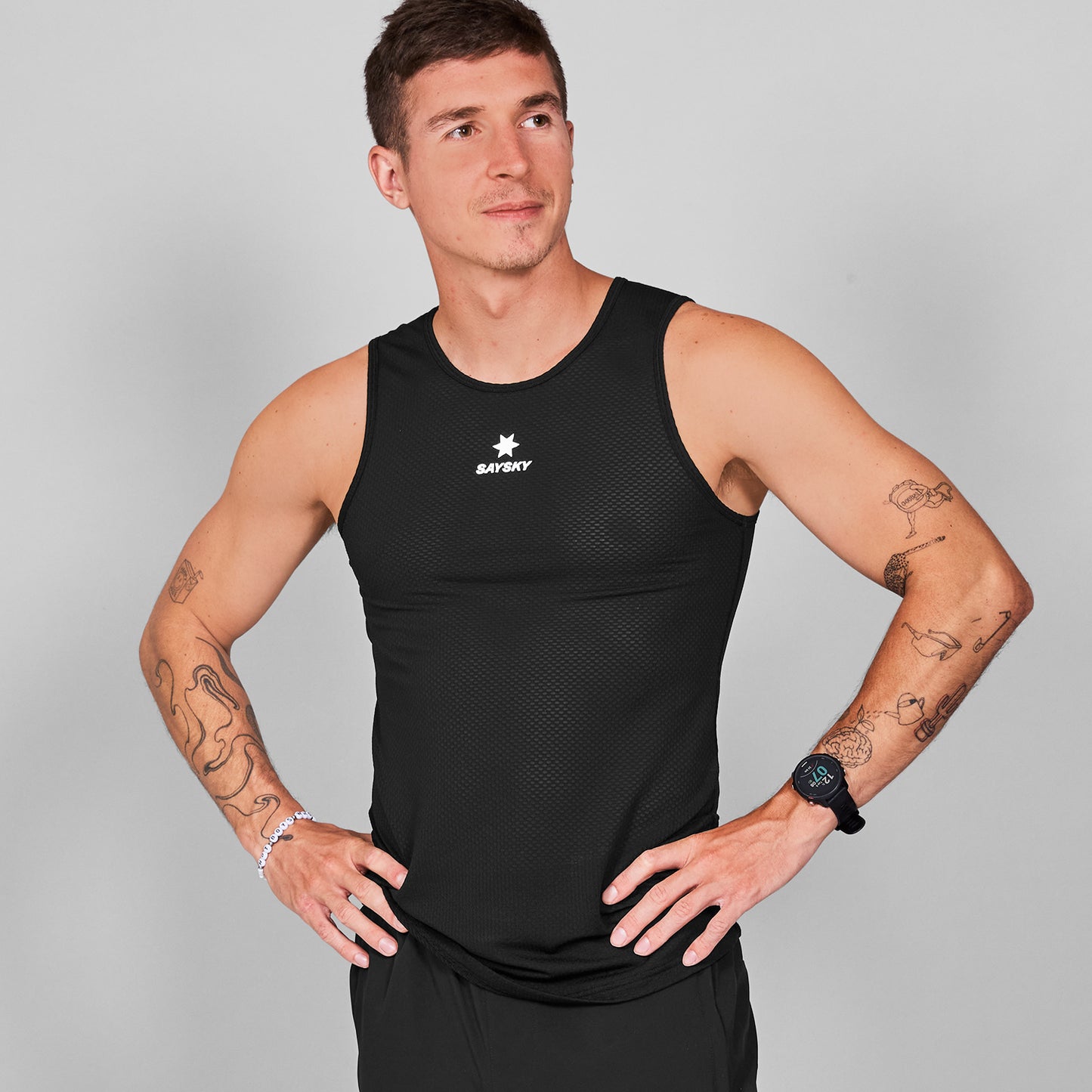 MESH BASE LAYER SINGLET | BLACK - SAYSKY