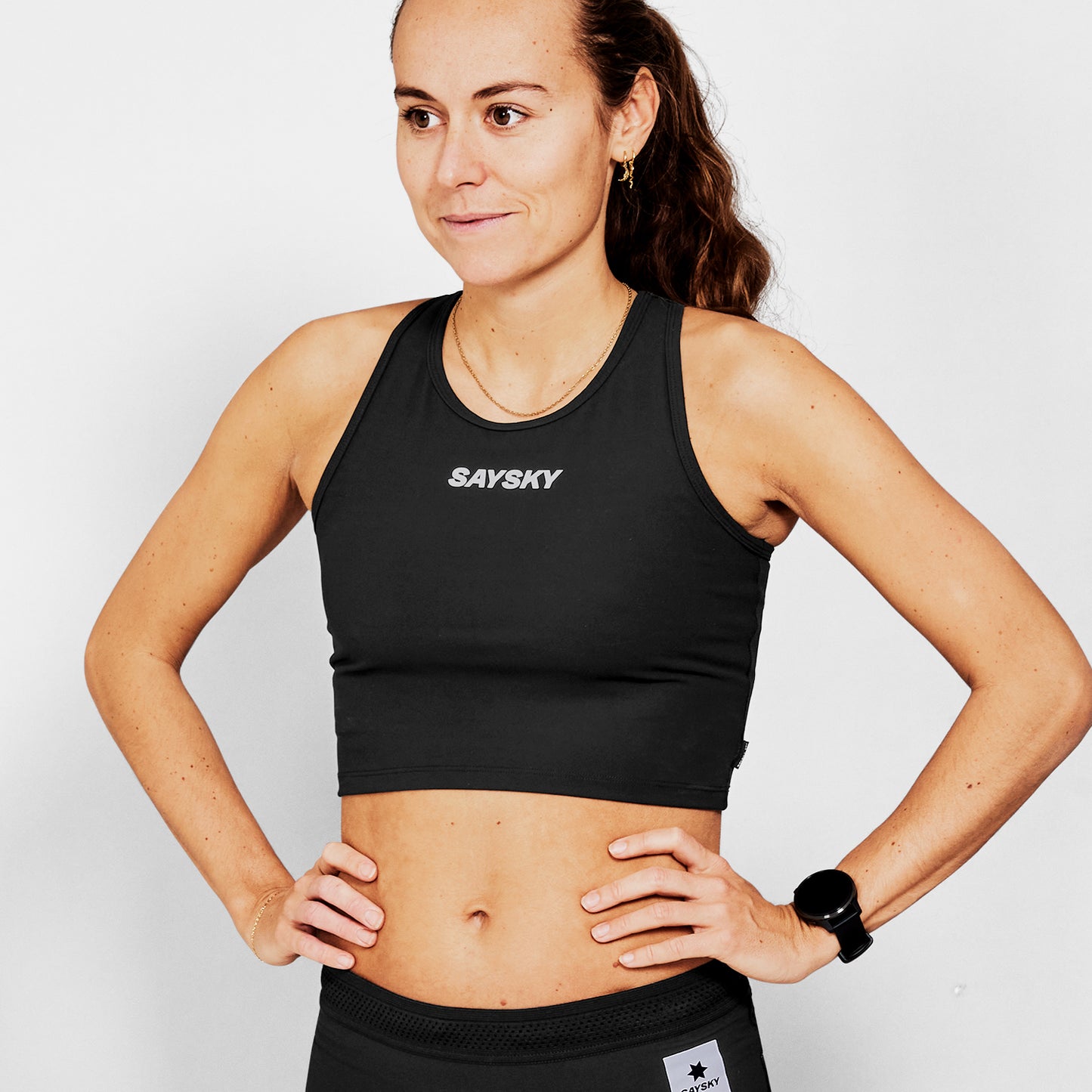 W FLOW RACE CROP TOP | BLACK - SAYSKY
