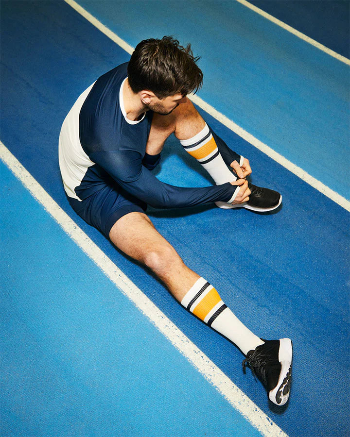 ÅSUNDEN COMPRESSION SOCKS | OFF-WHITE/YELLOW - YMR