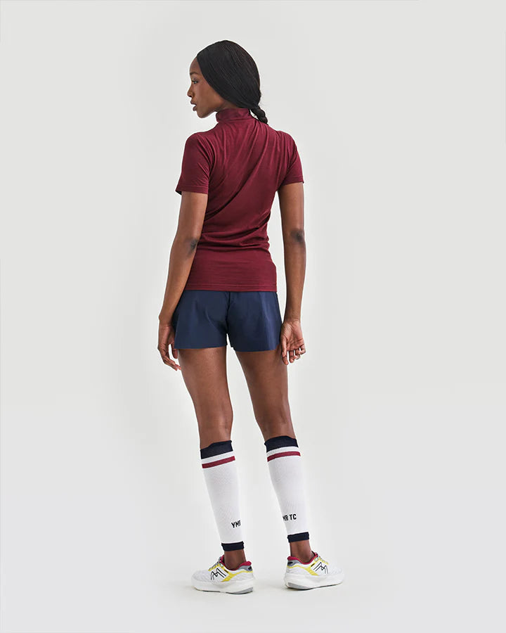 VÄSTANEDE LADIES MERINO HALF ZIP | BURGUNDY - YMR