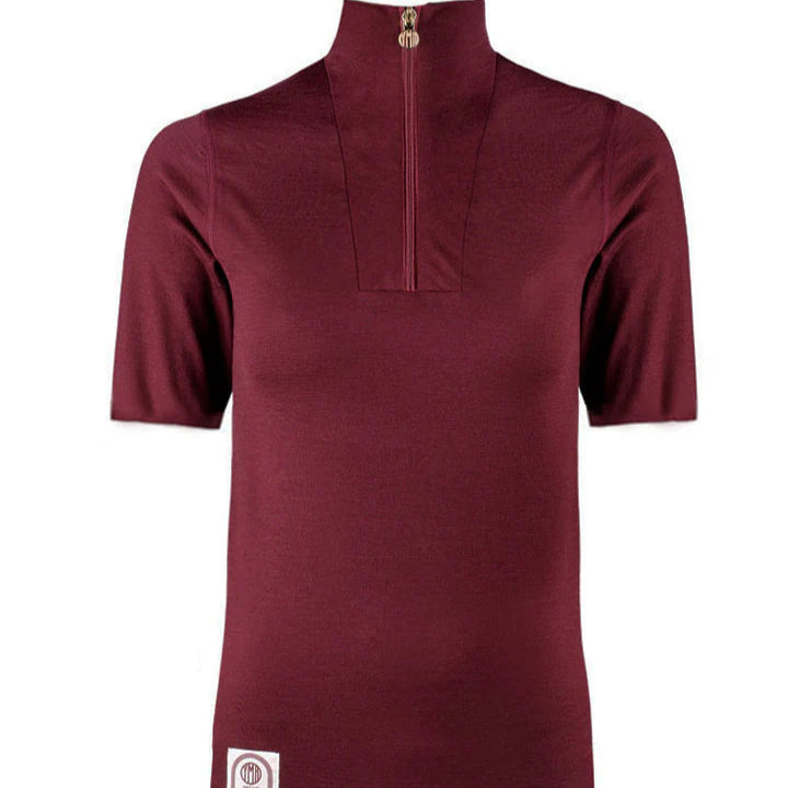 VÄSTANEDE LADIES MERINO HALF ZIP | BURGUNDY - YMR