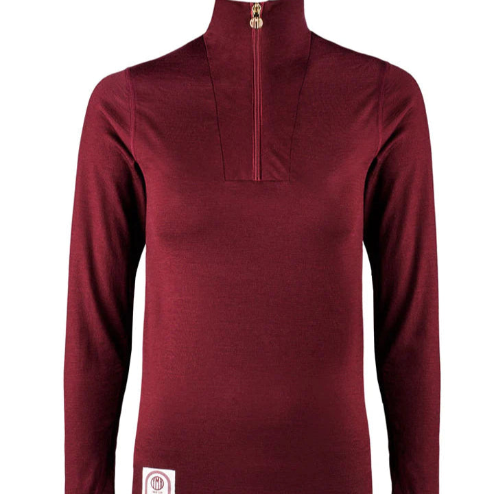VÄSTANEDE LADIES MERINO LONGSLEEVE | BURGUNDY - YMR