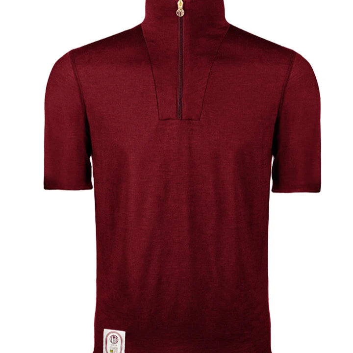 VÄSTANEDE MERINO HALF ZIP | BURGUNDY - YMR