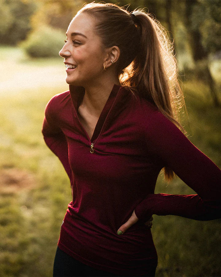 VÄSTANEDE LADIES MERINO | LONGSLEEVE BURGUNDY - YMR