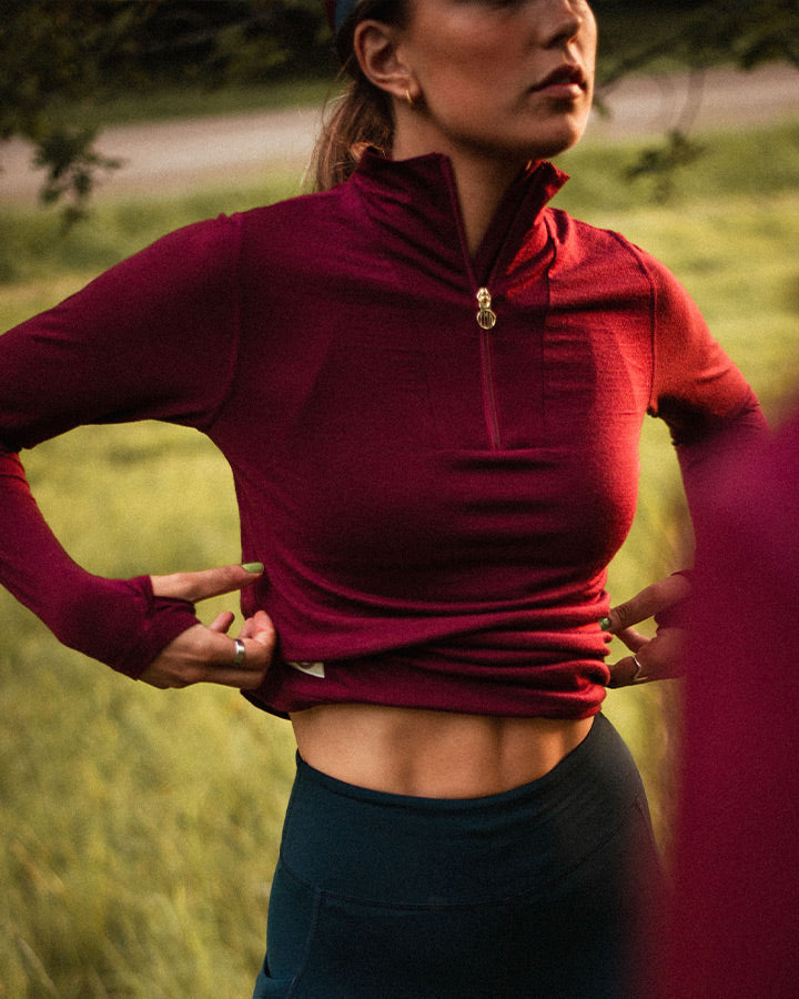 VÄSTANEDE LADIES MERINO | LONGSLEEVE BURGUNDY - YMR