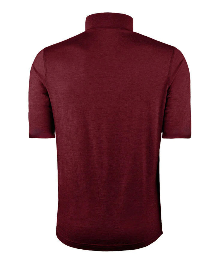 VÄSTANEDE MERINO HALF ZIP | BURGUNDY - YMR