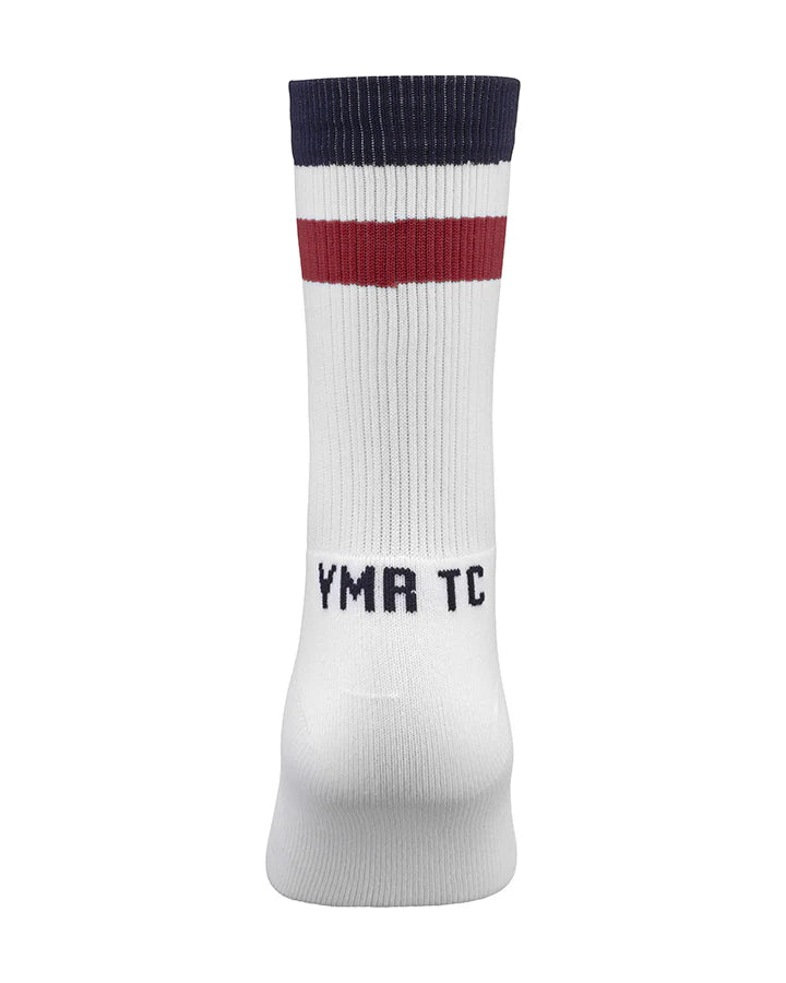 ÅSUNDEN MID CREW SOCKS | OFF-WHITE/BURGUNDY - YMR