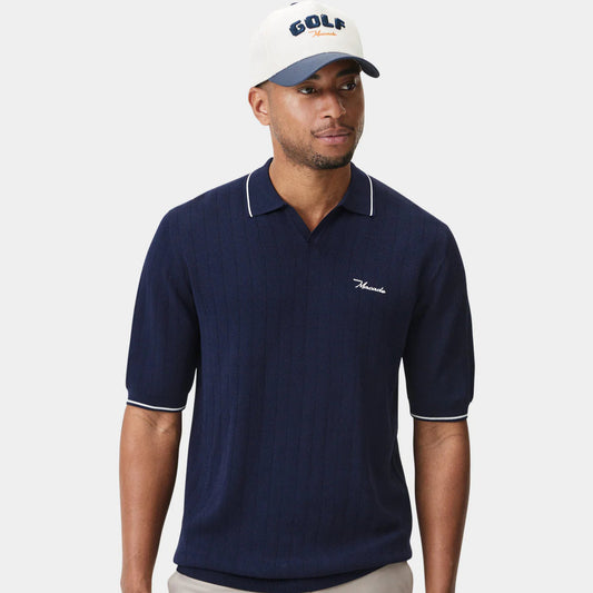 RANGE KNIT SHIRT | DARK BLUE - MACADE GOLF